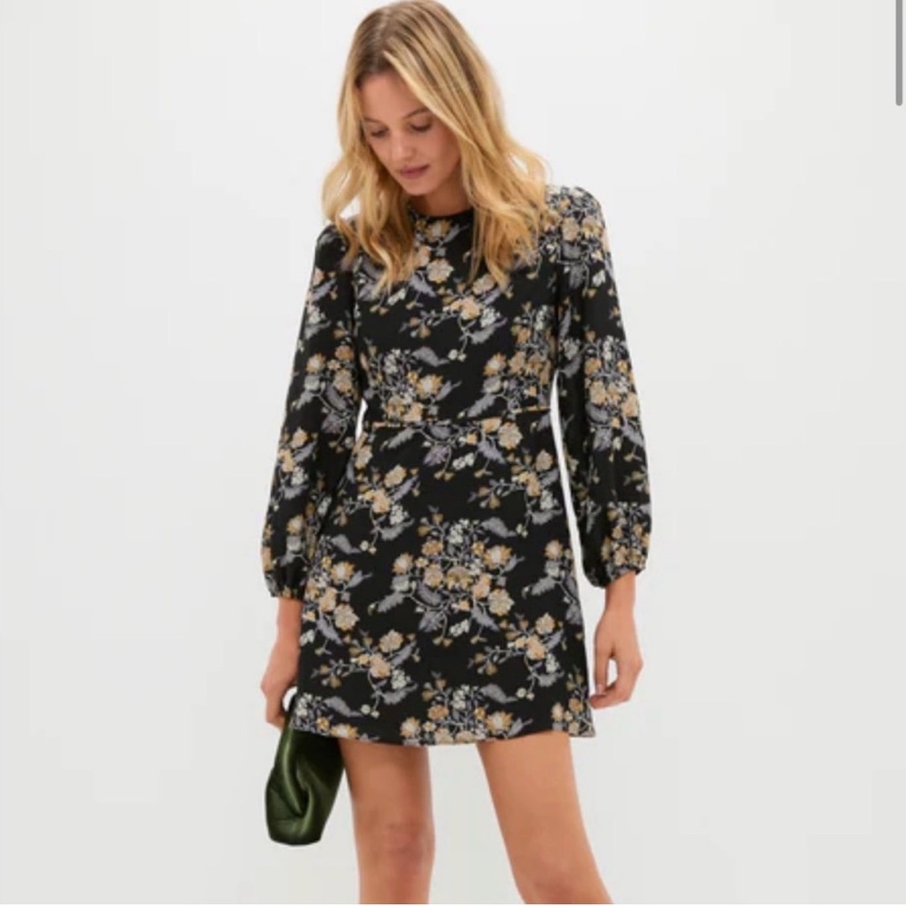 (Like New) Tuckernuck Hyacinth House Black Multi Floral Sophia Mini Dress